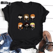 Women's T Shirt Harry, Ron And Hermione Summer Black Tshirt Vintage Streetwear tops Tee Shirt Femme Harajuku shirts for women