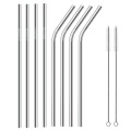 8pcs Reusable Metal Drinking Straw Eco Friendly 304 Stainless Steel Straw Set wholesale With Cleaning Brush Party Accessory