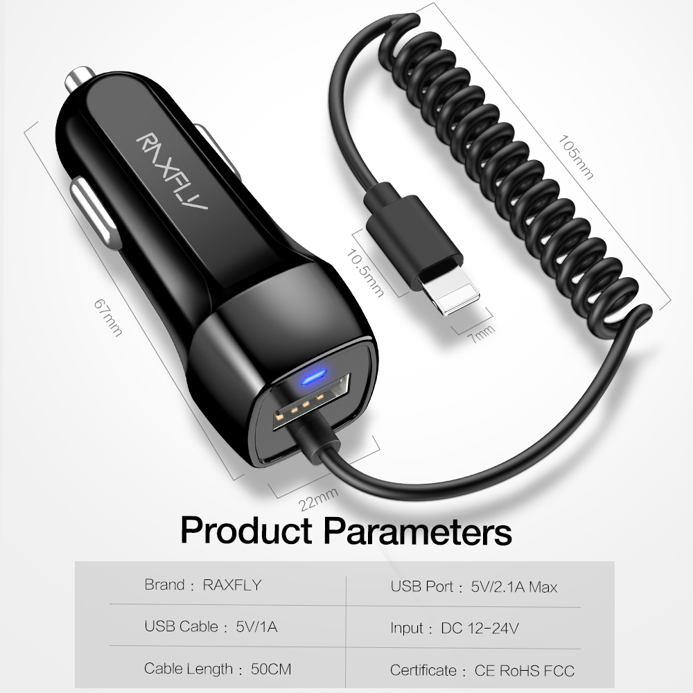 Car Charger For Phone Mini USB Car Phone Charger For iPhone 12 Pro 11 XR 8 Cigarette Lighter USB Charger Adapter in Car