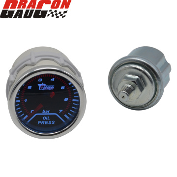 Dragon 52mm White Led Backlight Auto Car Racing Refit Accessories Analog Scale Oil Pressure Gauge 0-7 Bar Meter Free Shipping