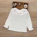 2018 Autumn Winter Girls Blouse Shirts Cotton White Lace Shirt Long Sleeve Children T-Shirt Girl Kids Baby Toddler Tops JW6098