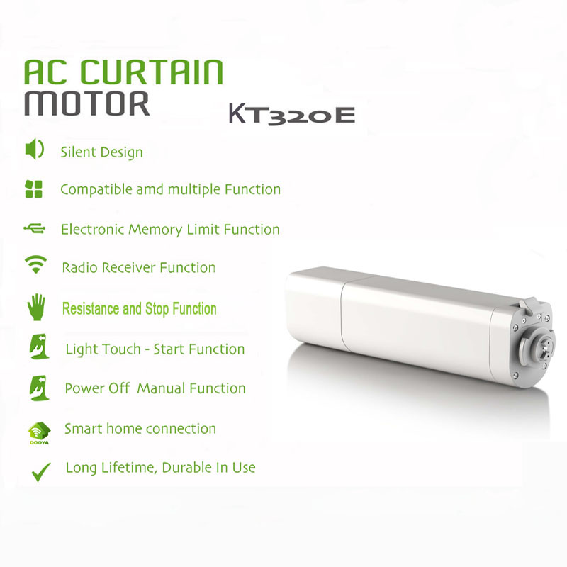 Original Dooya Sunflower 220V 50mhz Electric Curtain Motors KT320E 45W with remote DC2700 Intelligent Mobile Control