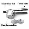 New Stainless Steel Potato Ricer Rammer Set with 3 Discs Fruit Vegetable Masher Juicer Squeezer Food Press Machine Kitchen Tools