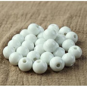 10pcs 8/10/12mm Handmade Loose Porcelain Ceramic Hard Clay Loose Pure White Blank Jewelry Making Round Beads for Sale
