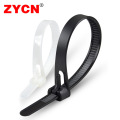 20pcs Plastic Reusable Cable Ties 8*200/250/300/450 Releasable Nylon May Loose Slipknot 8/10/12/18 Inch Recycle High Quality