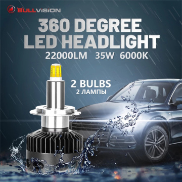 Bullvision H11 LED Headlights 2PCS 22000LM 35W CSP 360 Degree Lighting Lights D1S D2S D3S D4S D2H H1 H7 H8 H9 9005 9006 HB3 HB4