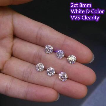 8mm 2ct Carat D Color Moissanites Round Brilliant Cut Loose Stone VVS Diamond Ring Jewelry Pendant Earrings Material