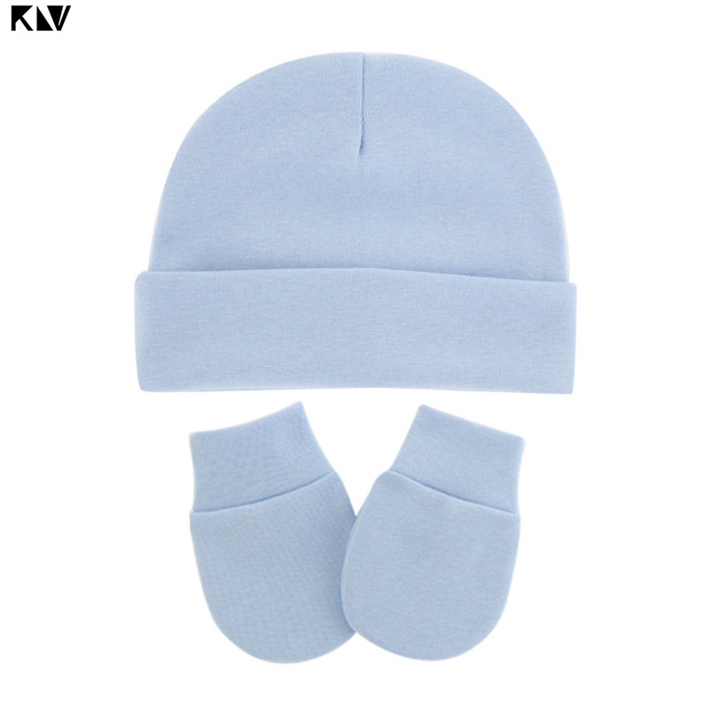 Baby Anti Scratching Cotton Gloves Infant Hat Set Newborn Face Protection Scratch Mittens Breathable Cotton Warm Cap Baby Bonnet