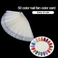 50/Set Nail Art Tips Display Practice Sticks Fan Shaped Nail Polish Swatches Nail Color Sample Nail Art Tools Supplies