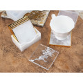 Square Coaster Silicone Mirror with Coaster Storage Box for Diy Jewelry Making Casting Moulds for Resin