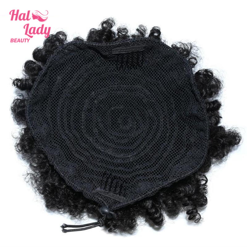 100 Real Human Hair Drawstring Ponytail Updo Clip In Afro Puff Short Afro Kinky Curly Chignon Bun Extension Hairpieces Halo Lady