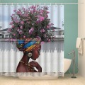 India Series Shower Curtain Waterproof Curtains Portrait Pattern Printing Shower Curtain With 12 Hooks Home Bedroom Decorations