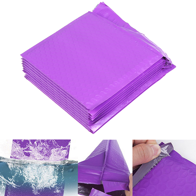 10pcs 20.4*17.8cm Poly Bubble Mailing Purple Color Shockproof Courier Bubble mailer Mailer Shipping Padded Envelope Bags