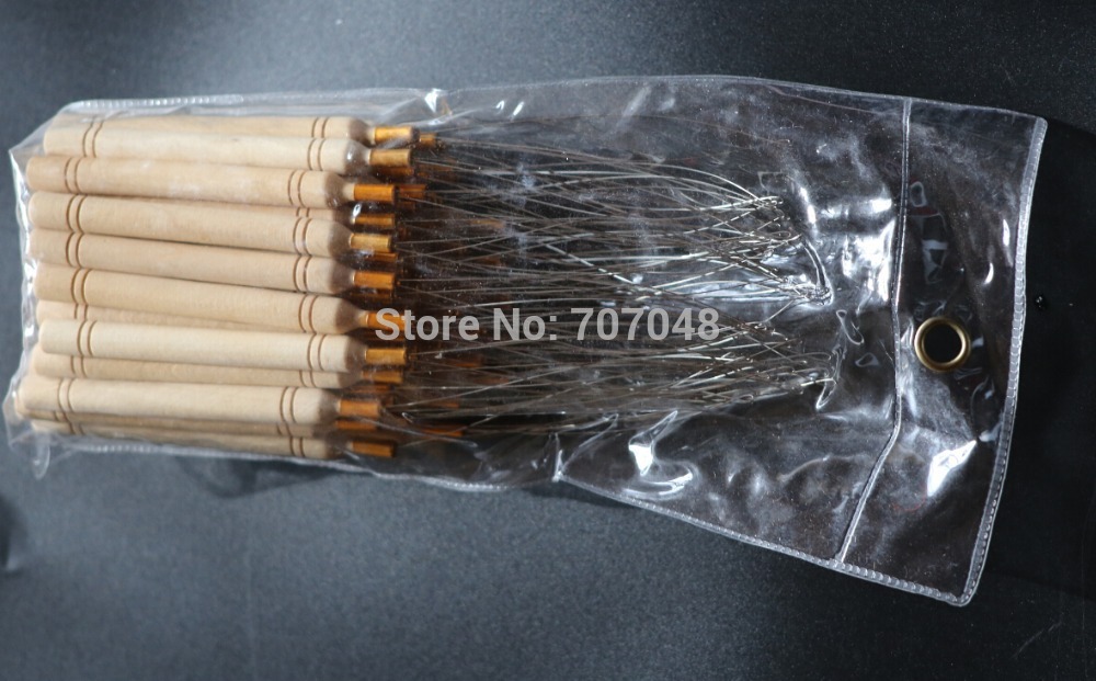 50pcs/Lot ,Wooden Handle Pulling Loop Needle Hair Extensions,Hair Extension Tools+Free shipping