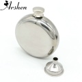 Arshen 5 Ounce Glossy Hip Flask with Funnel Round Stainless Steel Liquor Wine Whiskey Jug Container Alcohol Bottle Drinkware