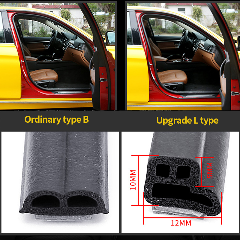 Car Door Seal Strips Stickers Soundproof Sealing Rubber Seals Sound Insulation Automotive Goods Trunk Hood Seal Strip Sealant