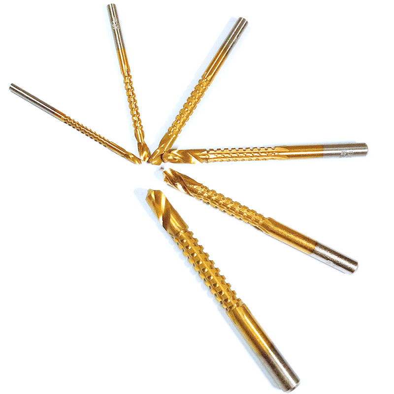 6pcs/Set 3-8mm Titanium Coated HSS Drill Bit Electric Drill Plastic Metal Hole Grooving Drill Saw Carpenter Woodworking Tools