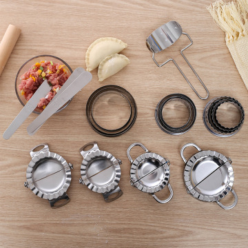 Kitchen Stainless Steel Dumpling Maker Wraper Dough Cutter Pie Ravioli Dumpling Mould Stuffed Meat Spoon Kitchen Tools