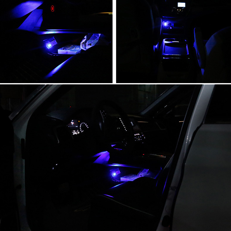 Mini Small USB LED Light Car Styling Interior Decorative Ambient Emergency Lighting Portable Accessories Red Blue White Purple
