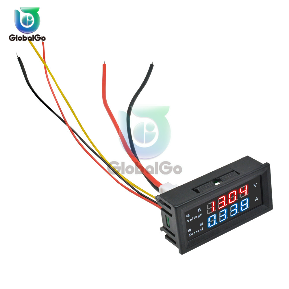 M4430 0-200V/10A upgraded version Four-bit Voltage Current Meter Red Blue Five Wire Voltmeter Ammeter 100V