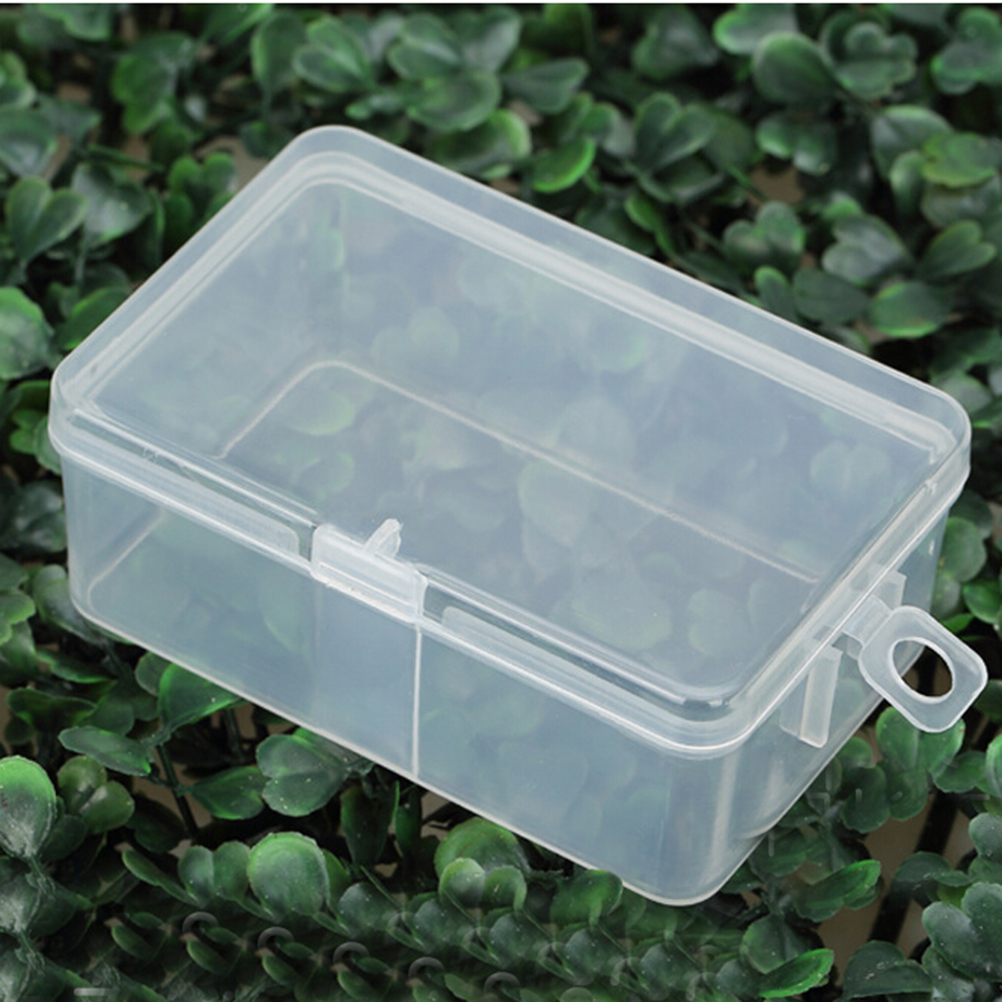 New Home Storage R555 Plastic Rectangular Small Clear Box Transparent Packaging Box With Cover Hook