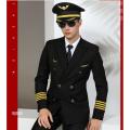Air Captain Uniform Male Pilot Airline Uniform Coat Professional Suits Jacket + Pants aviation Property Workwear Flight Clothing
