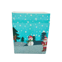 5pcs Disposable Square Christmas Santa Claus Paper Popcorn Bowl Dessert Tube Cups Party Tableware Xmas Eco-Friendly