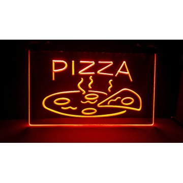 OPEN Hot Pizza Cafe Restaurant NEW carving signs Bar LED Neon Sign vintage home decor