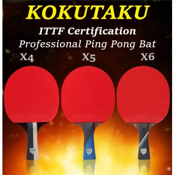 ITTF Certification Professional Table Tennis Racket 2 Pcs KOKUTAKU X4 X5 X6 Ping Pong Paddle Bat Carbon Blade Pimples-in Rubber