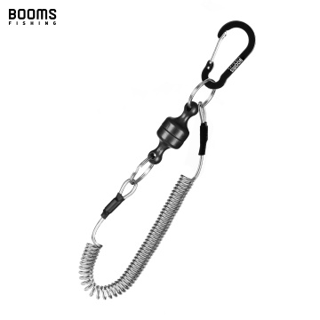 Booms Fishing MRC Strong Magnetic Quick Release Clips Net Holder with Fishing Coil Lanyard Aluminum Carabiner