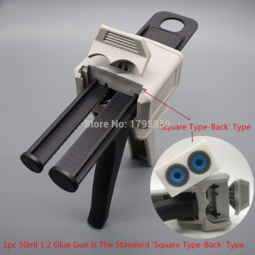 Glue Adhensive Dispensing Gun 50ml 1:2 AB Glue Manual Dispenser Glue Gun Caulking Gun Hand Tool AB Epoxy Glue Gun Applicator