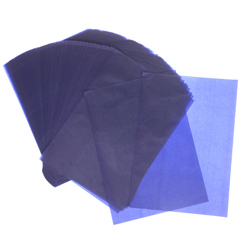 100Pcs blue A4 Copy Carbon Paper Painting Tracing Paper reusable legible tracing painting accessories School Office Supplies