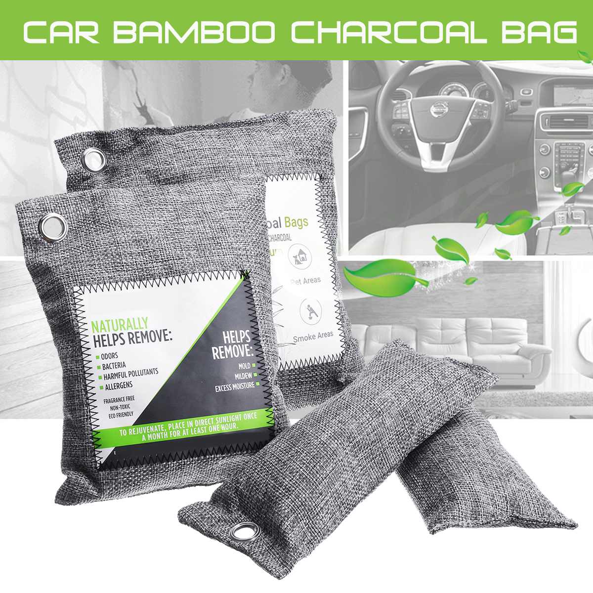 Purification bag car home shoes bamboo charcoal dehumidifier deodorant purification bag natural freshener bag