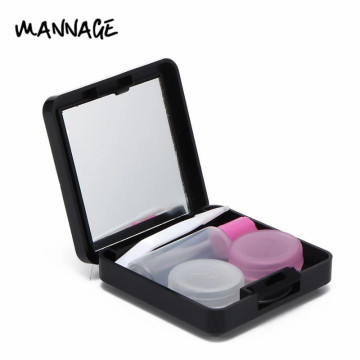 1set Contact Lens Container Square Contact Lens Case with Mirror Women Cosmetic Colored Contact Lenses Box