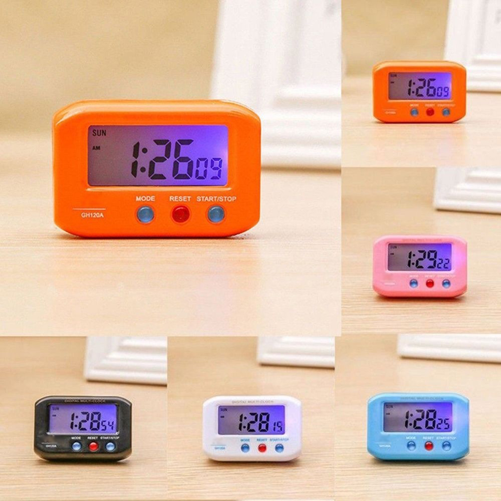 Portable Electric Desk Clock Digital Electronic Alarm LCD Screen Data Time Calendar Small Table Clock For Bedroom Reloj De Mesa