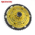 RACEWORK 10 Speed Bicycle Cassette Gold Bike Cassette Sprocket Bike Flywheel for Mountain Bike MTB / SRAM 11-46T 11-50T