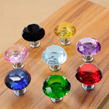 30mm Diamond Shape Design Crystal Glass Door Knob Drawer Cabinet rawer Knobs Kitchen Cupboard Pulls Furniture Handle Hardware