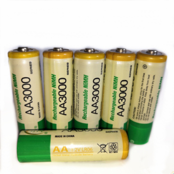 6pcs/lot 1.2V AA rechargeable battery high power high density 3000mAh AA rechargeable nickel metal hydride battery