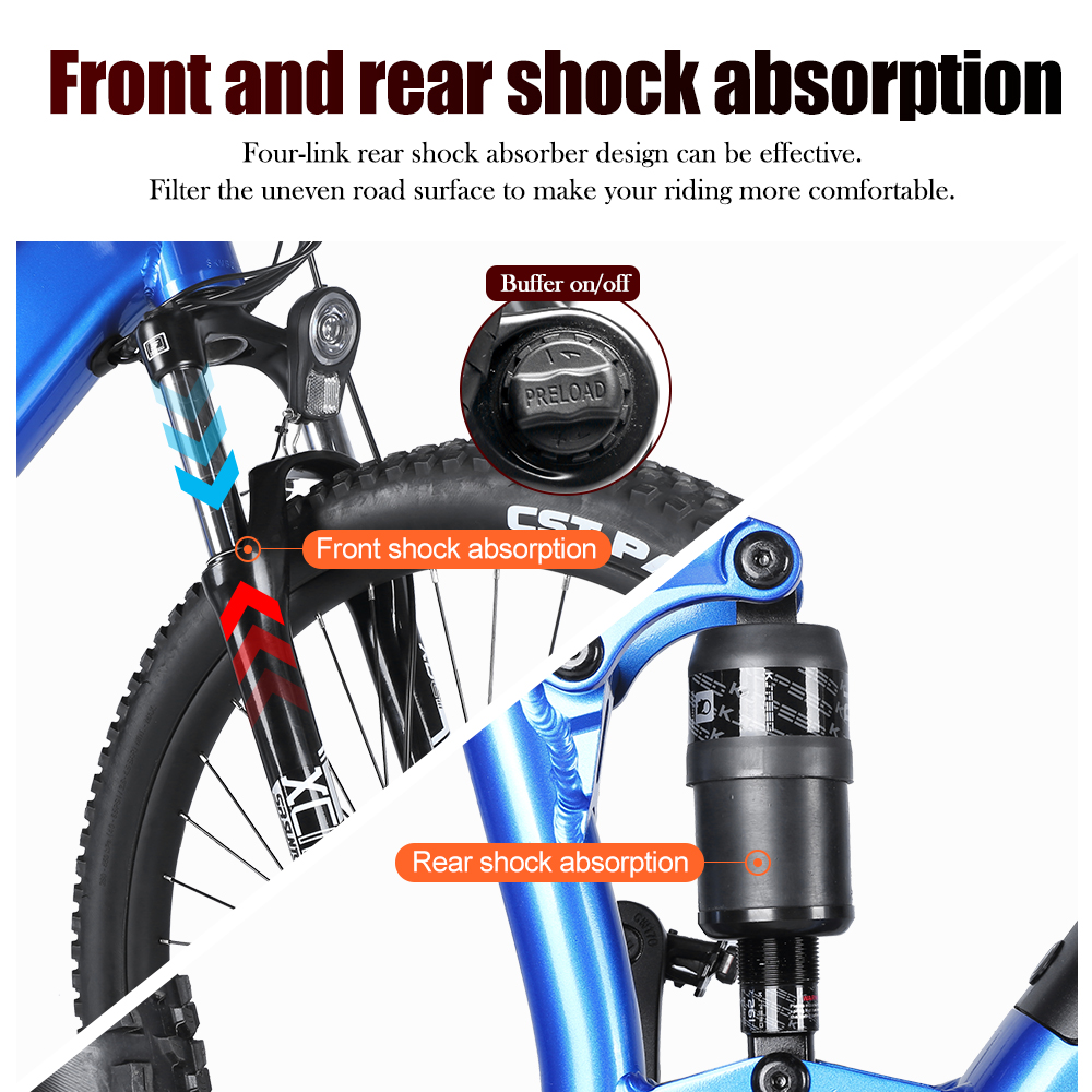 Upgrade Electric Bicycle Road Bike 27.5inch Mountain Electric with Bafang BBS02B 750W Mid Drive Motor 12.8Ah LG Cells Battery