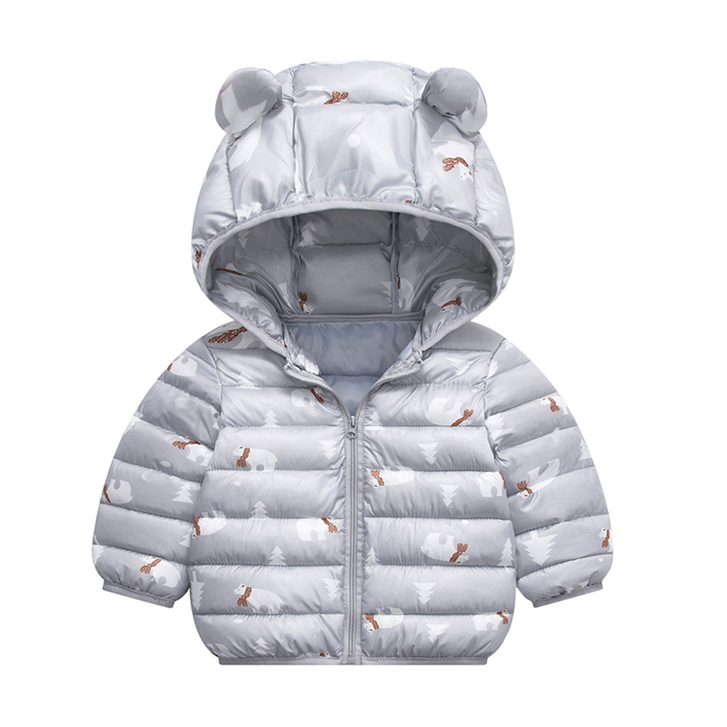2021 New Toddler Kids Boys Girls Winter Cartoon Zipper Hooded Thick Coat Outwear Jacket куртка зимняя женская куртки для девочек