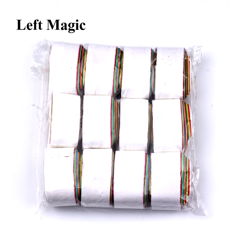 12 Coils/Lot Multicolored Mouth Paper Magic Tricks Colorful Mouth Coils Magic Prop Magician Supplies Illusion Magic Toys