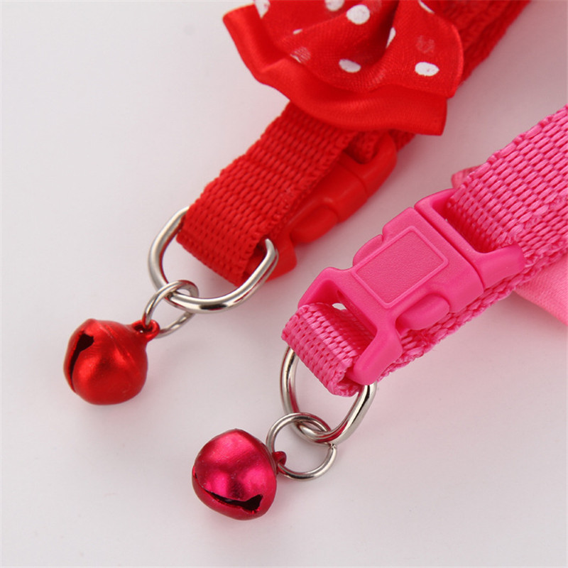 1pc Candy Color Adjustable Bow Tie Bell Bowknot Necktie Collar Cute kawaii Bow Tie Bell Kitten Puppy Pets Supplies Drop Shipping