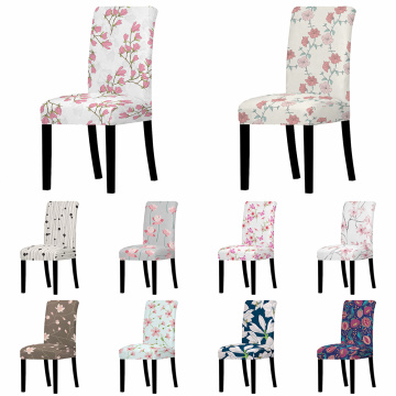 Modern Universal Floral Elastic Chair Cover Stretch Chair Cover Seat Color Printed Slipcover For Dining Room Hotel Banquet Home