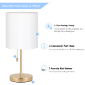 Modern Metal Desk Lamps with White Fabric Lampshade