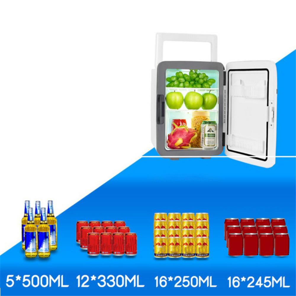 10L Car Refrigerator Mini Fridge Cooler Warmer Food Fruits Beverages Cosmetics Freezer Heater For Home Office Car 12V-220V