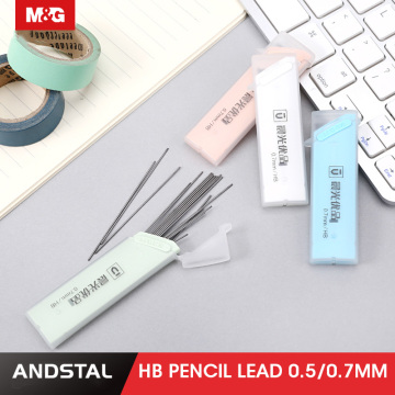 Andstal 400Pcs Pencil Leads HB 0.5mm 0.7mm M&G Graphite Lead Mechanical Pencil Refill Plastic Automatic replace Pencil Lead