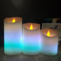 Flameless Dancing Flame LED Candles With RGB Remote,Made by Paraffin Wax,Wedding/Holiday Party Light Decoration,Christmas Candle