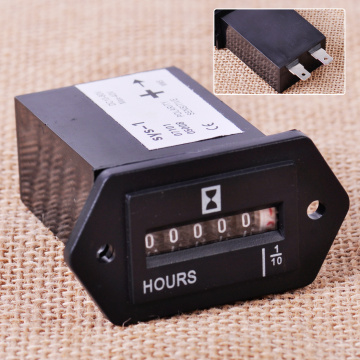 CITALL New Generator Sealed Hour Meter Counter Tractor Truck Hourmeter Rectangle DC 10V-80V for Boats Trucks Tractors Cars