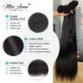 Missanna 30 32 34 36 38 40 Inch Indian Soft Straight Weave Bundle 100% Natural Color Human Hair 1 3 4 Bundles Thick Remy Hair