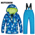 New Boy Or Girl Children's Snow Suit Snowboarding Sets Waterproof Outdoor Sports Wear Ski Coat and Strap Snow Pant Kids Costume